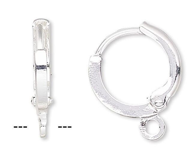 Ear Wire, 10 Silver Plated Brass 11mm Round Leverback Ear wires with Closed Loop