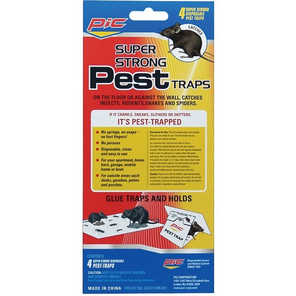 Pic(r) GLUE PEST TRAP 4PK GPT-4 Office Household Essentials Super-strong