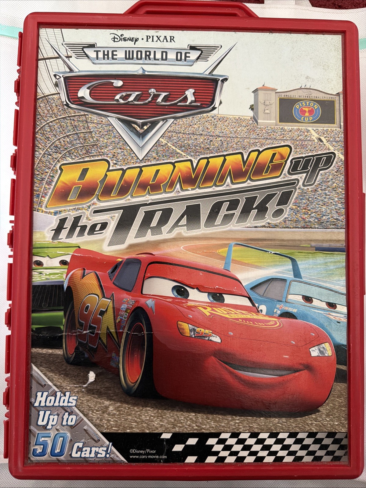 Disney Pixar The World of Cars Burning Up the Track!  50 Car Carrying Case