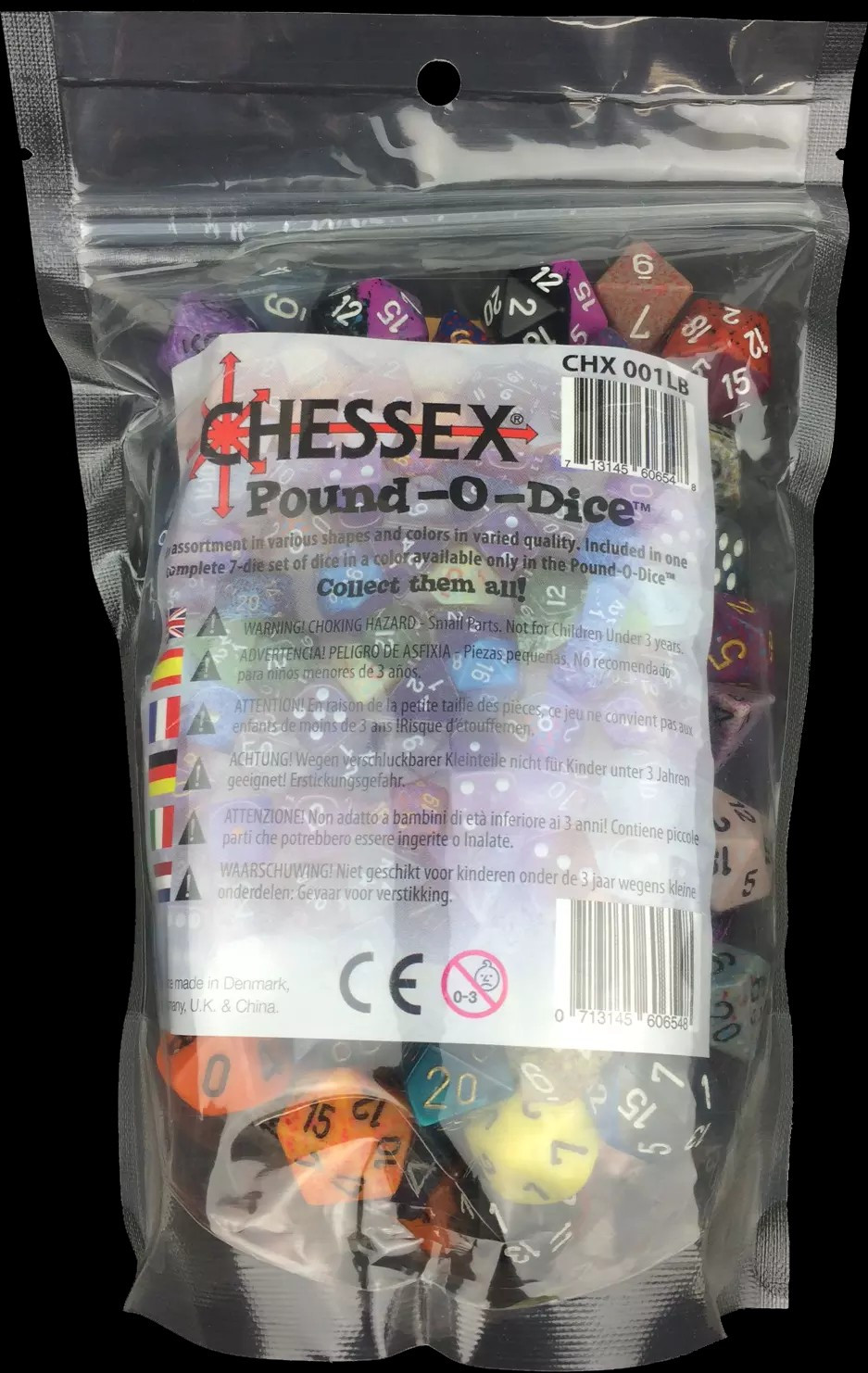 Chessex Pound-O-Dice Bag Assorted Colors (80-100 Dice Per Bag) New Free Ship USA