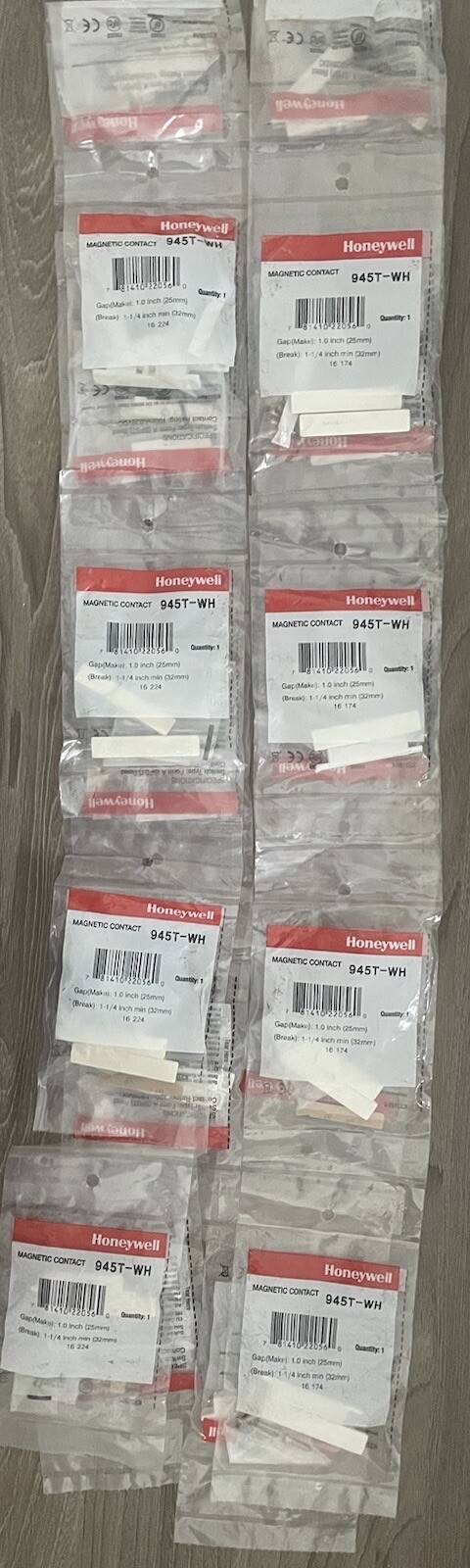 Lot of 18 Ademco Honeywell 945T - WH Magnetic Contacts