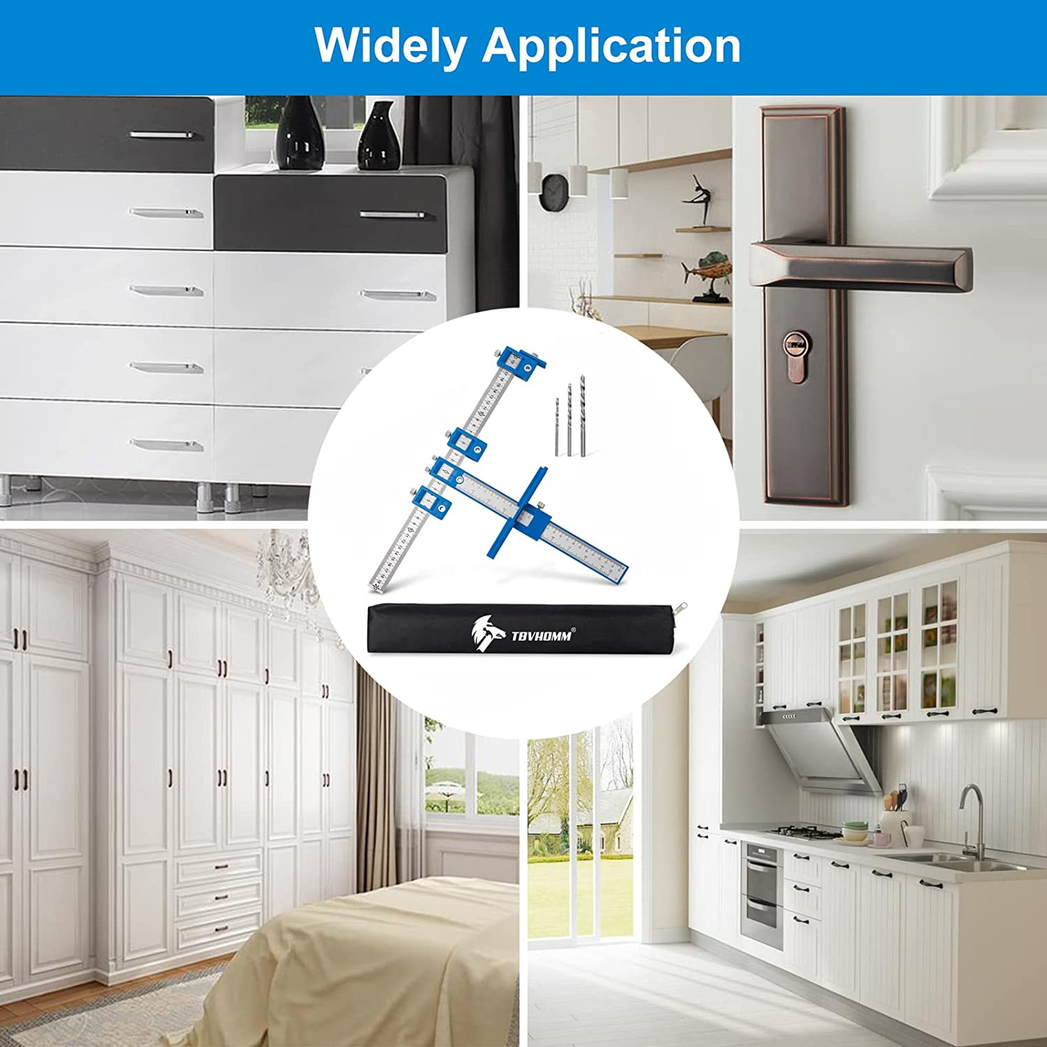 Cabinet Hardware Jig Drill Guide for Installing Handles Knobs on Doors Drawers