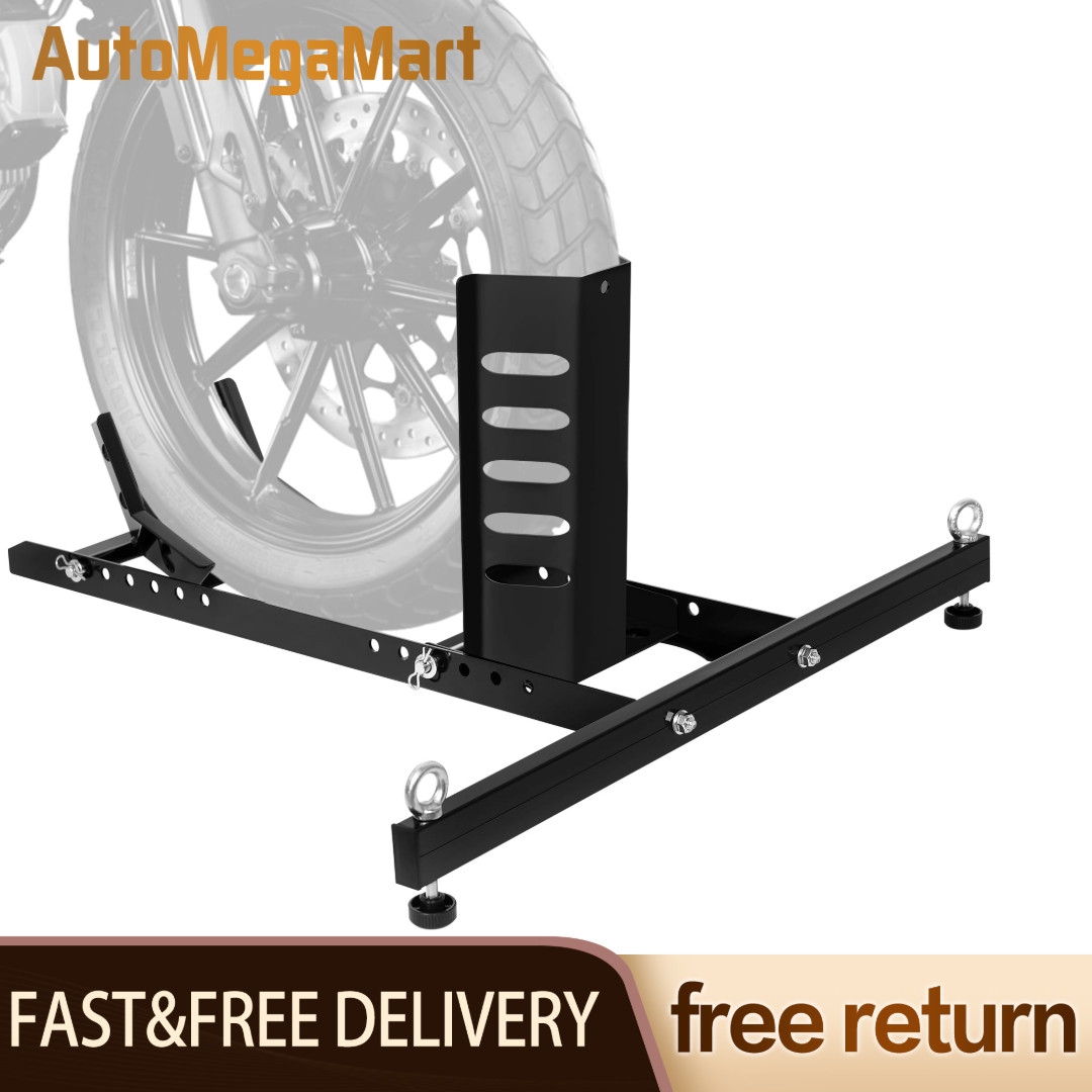 Motorcycle Front Wheel Chock Stand Heavy Duty Adjustable 15-22in 1800LB