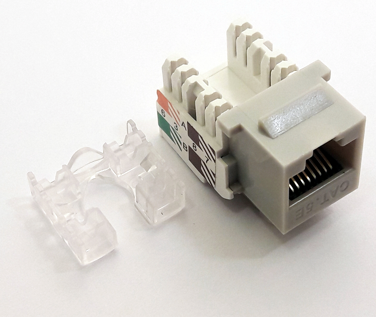 CAT5e Standard Keystone RJ45 110 Punch Down Keystone Modular Snap-In Jack, Grey