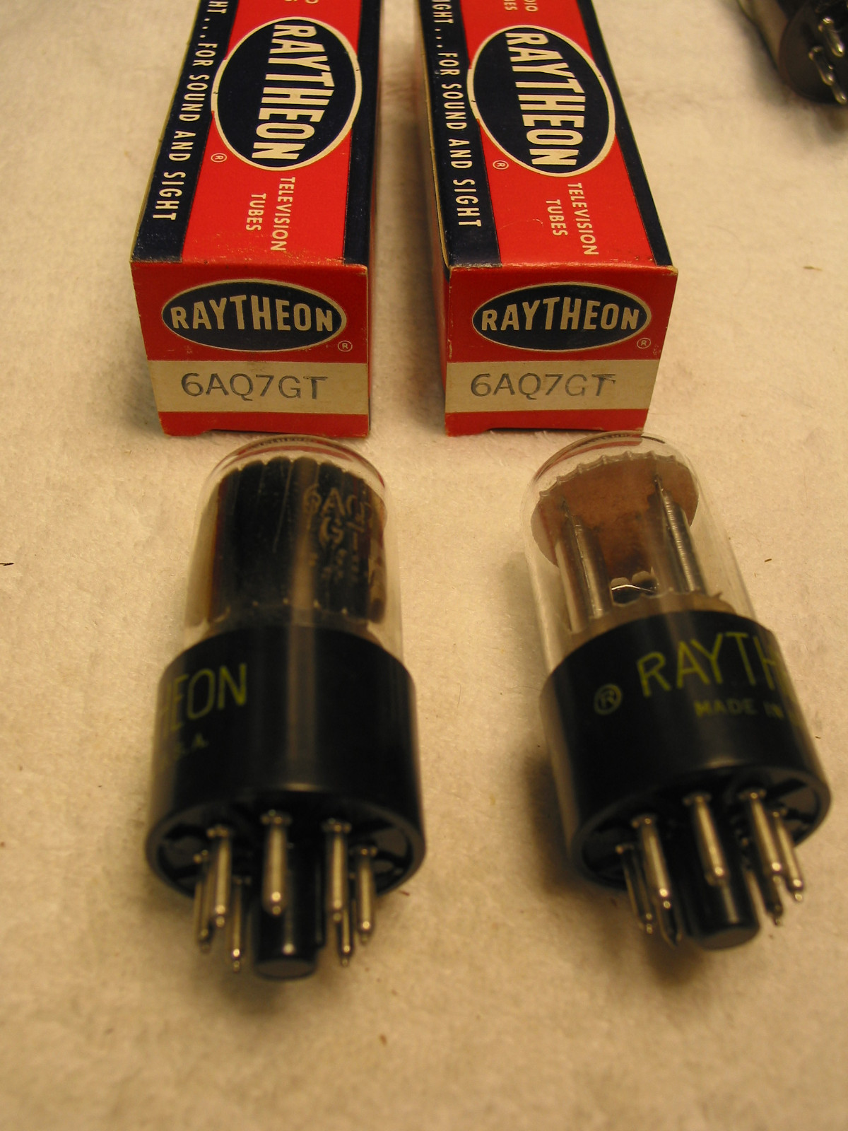 (2) NIB Raytheon 6AQ7GT Audio Radio Tube Tested on 100% on a B&K 707