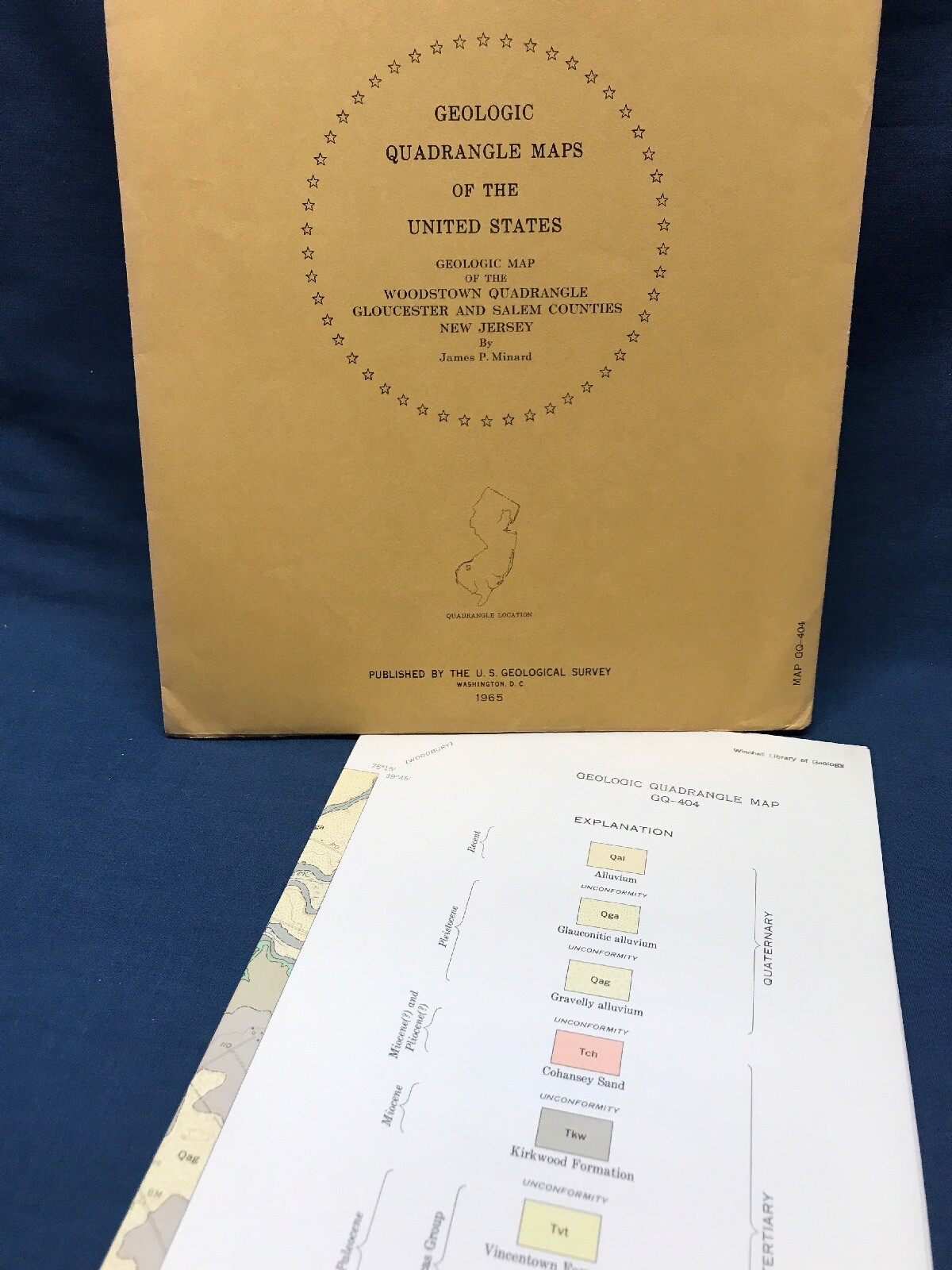 US Geologic Map of Gloucester & Salem Co. Quadrangle New Jersey 1965 Map GQ 404