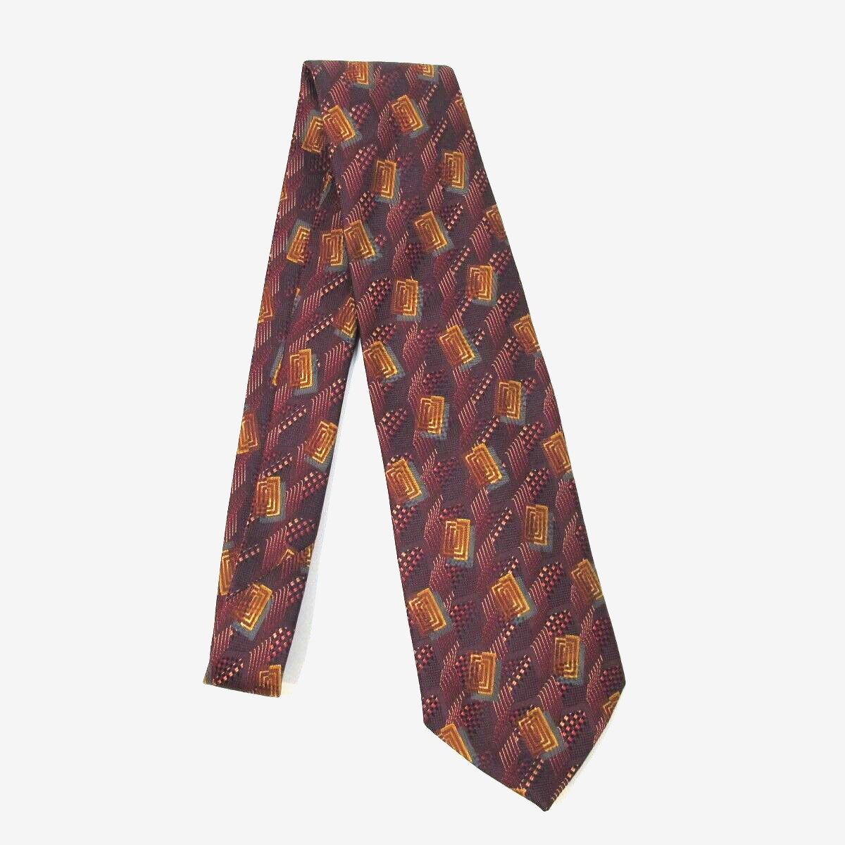 Ermenegildo Zegna Men's Silk Necktie Italian Luxury Colorful Geometric
