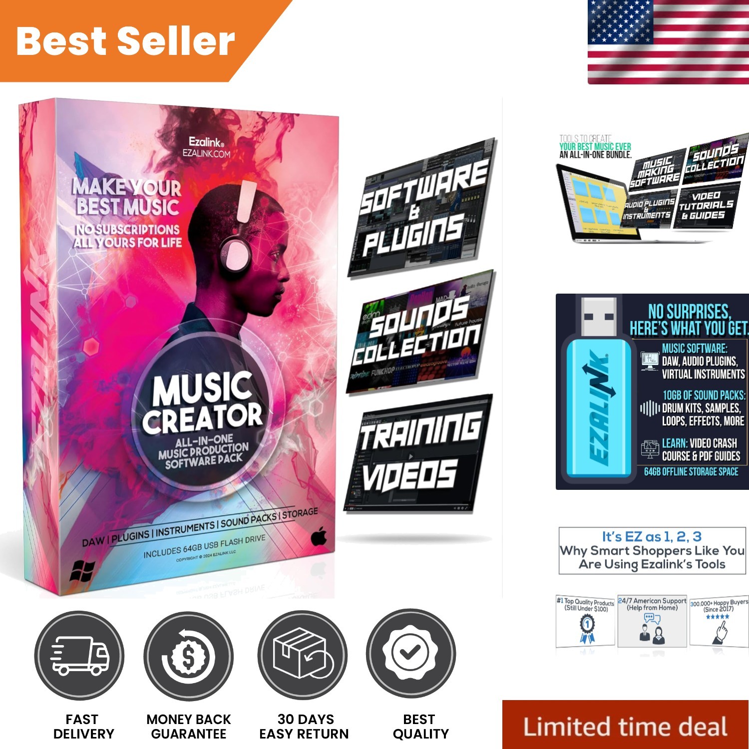 All-In-One Music Software Bundle for Recording, Editing & Beat Making - DAW, VST
