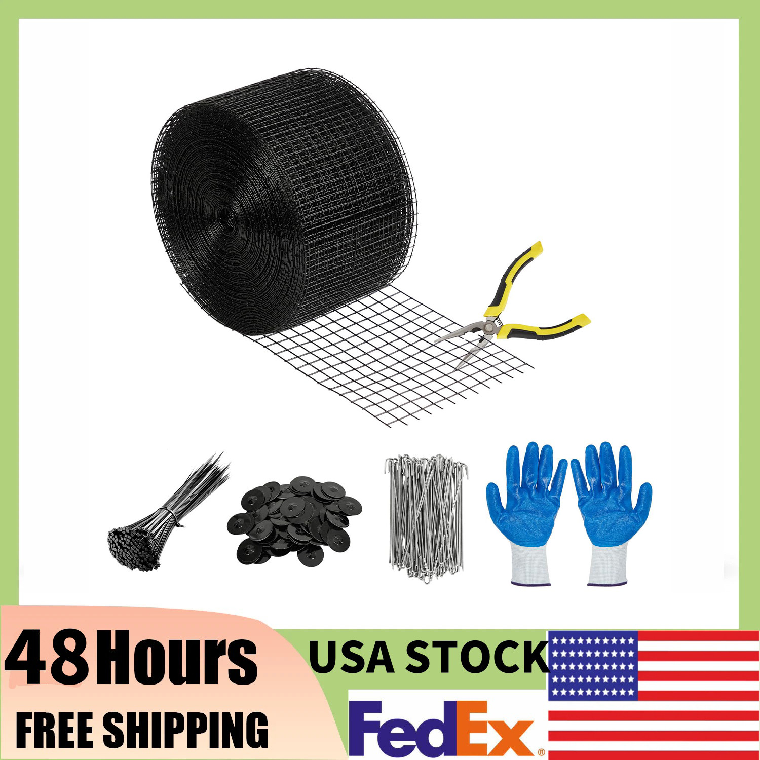 ⭐30Heavy Duty PVC Coated Wire Mesh - 50/100/120 FT Solar Panel Critter Guard Kit