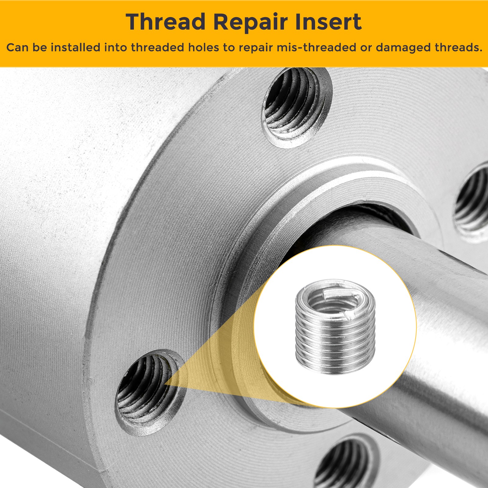 100pcs Wire Thread Inserts M2.5 x 0.45 x 2D Metric Helical Threaded Sleeve