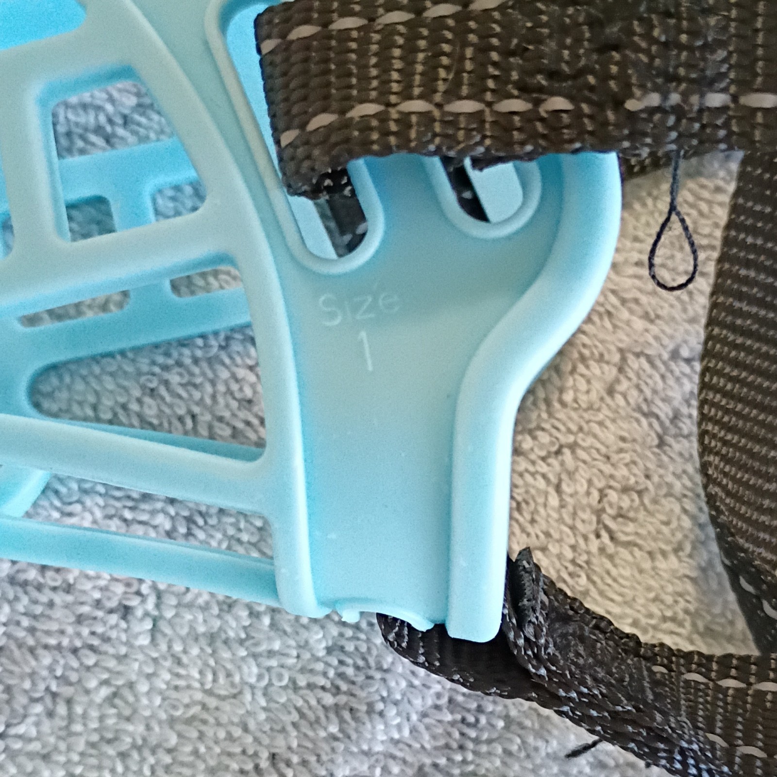 NeithZau Silicone Basket Dog Muzzle Adjustable Nylon Straps Blue Size 1