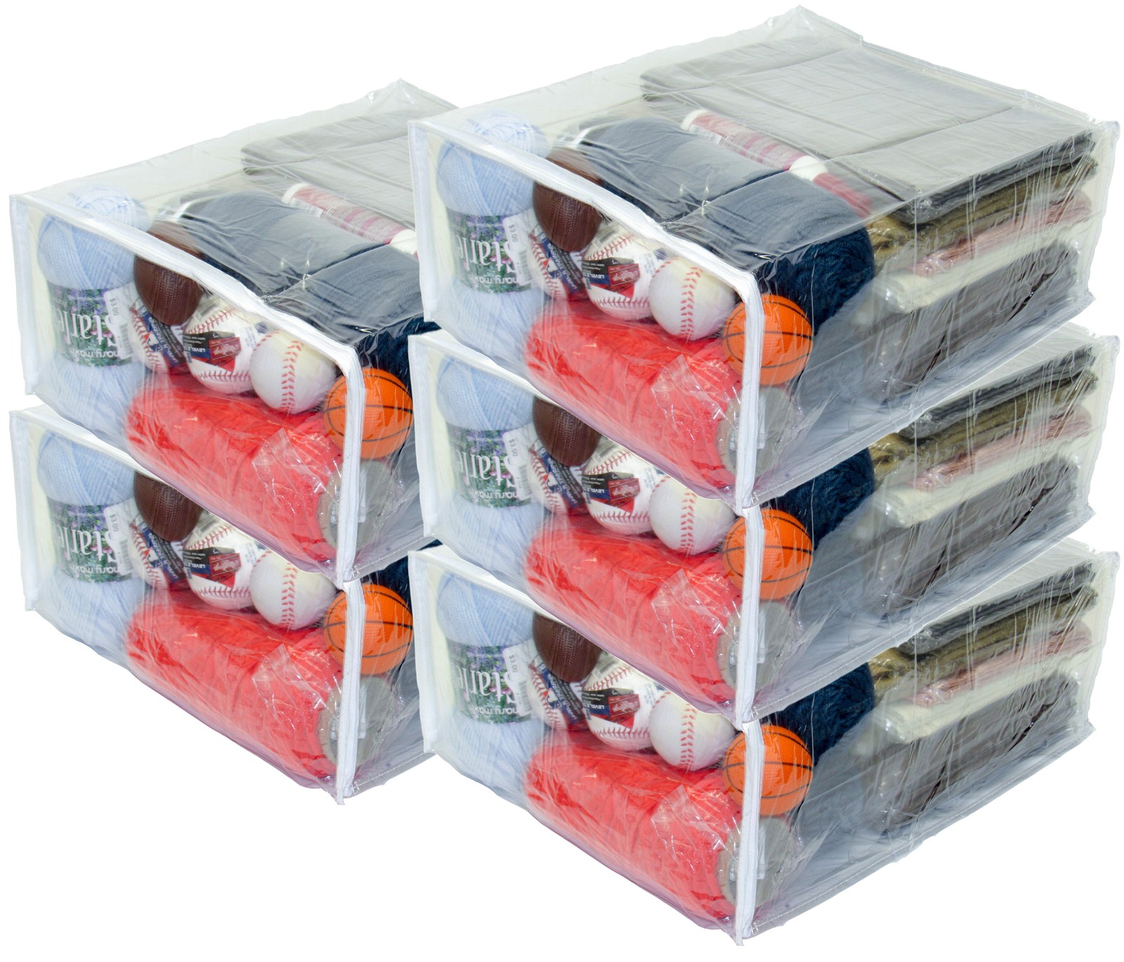 5-Pack Vinyl Zippered (Clear) Large Storage Bags (15” x 18” X 7”) 8.2 Gallon