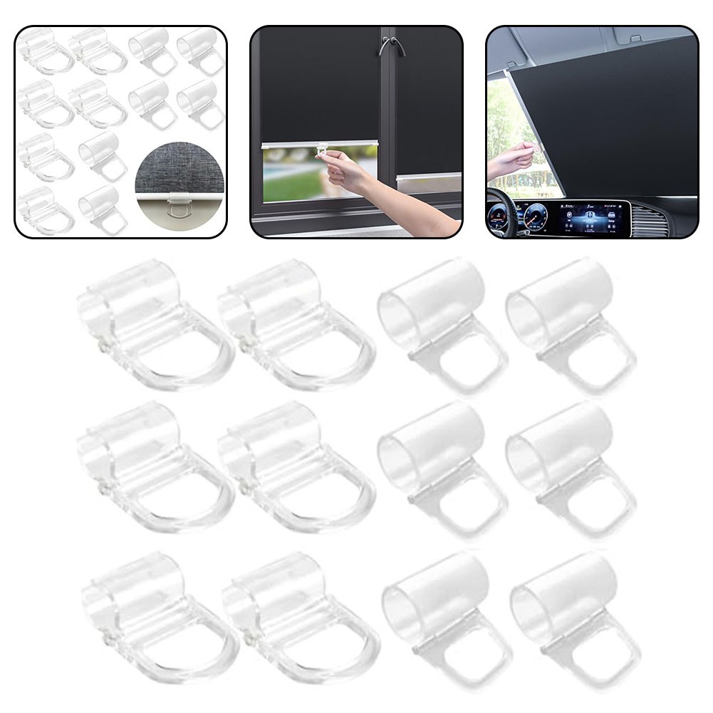 Functional Roller Blind Pull Clips for Window Shades Transparent 12pcs