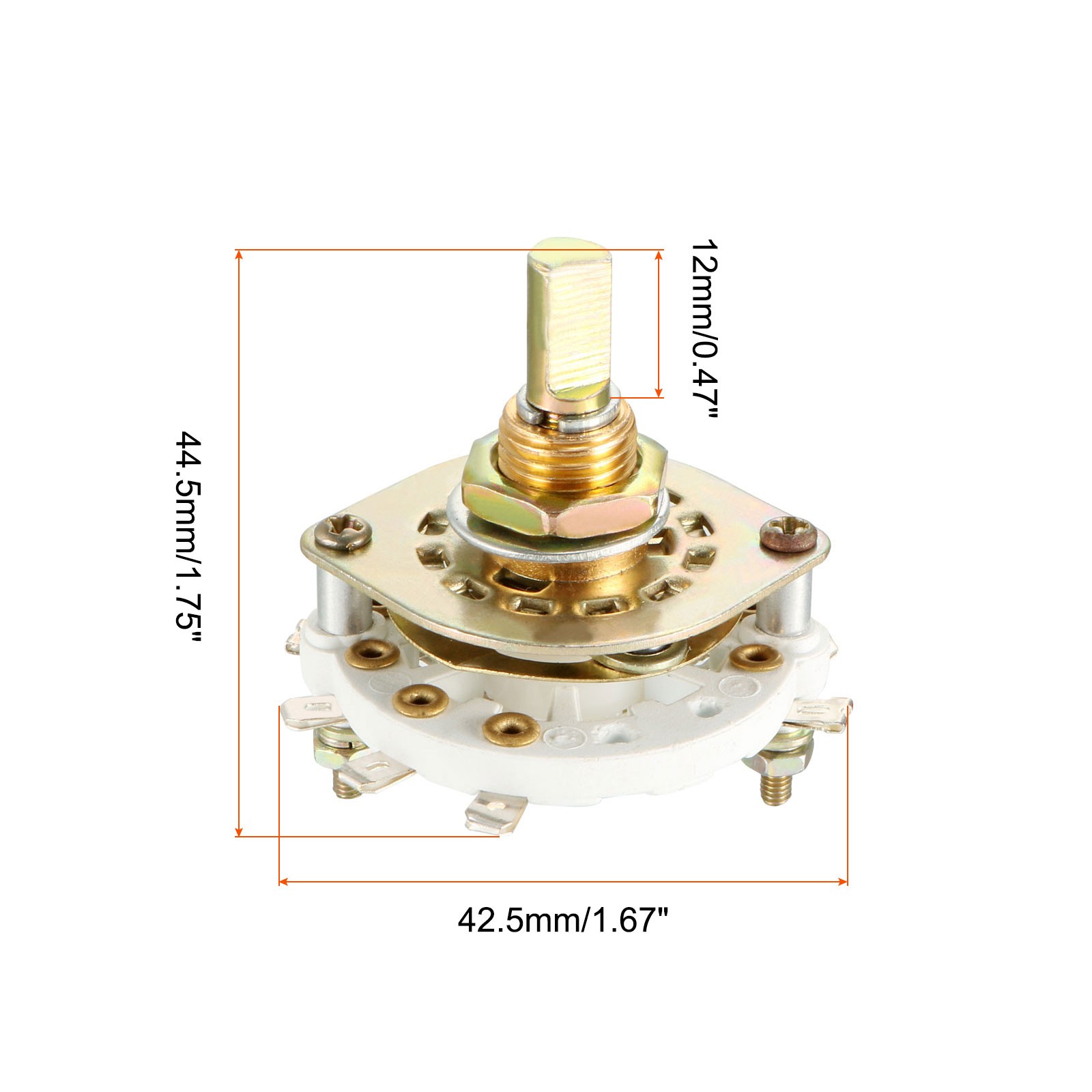Band Selector Rotary Switch w Knob 2P3T 2 Pole 3 Throw Single Deck