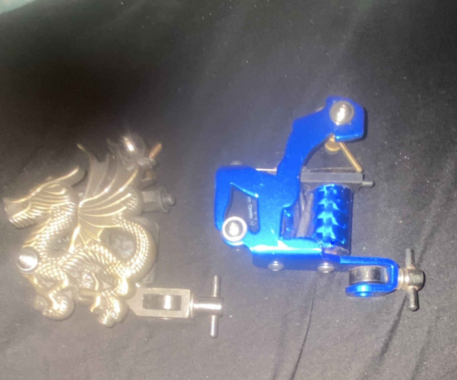 2  Tattoo Machines Frame Blue Bronze Metal Used other bronze dragon shader