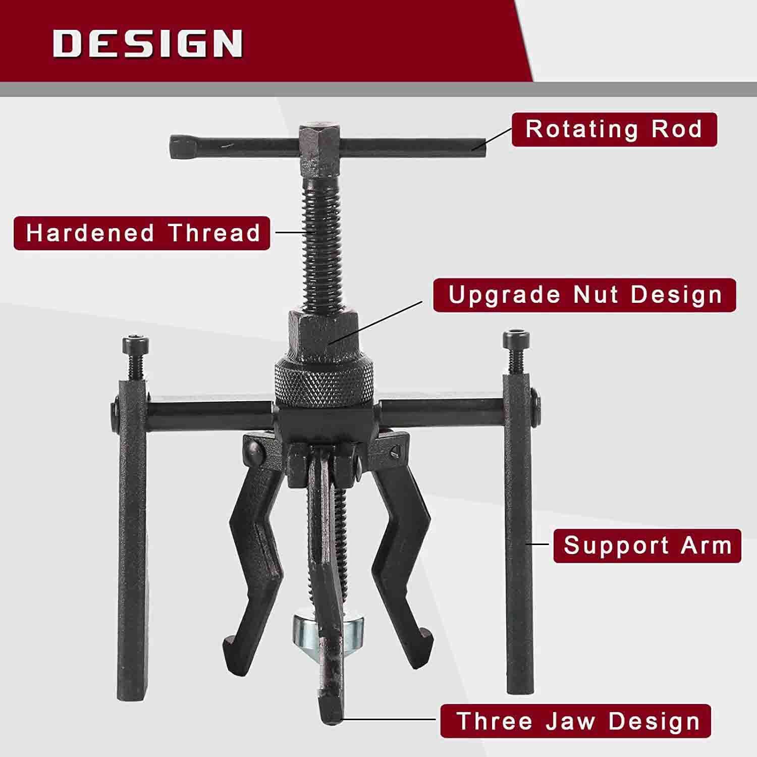 3 Jaw Pilot Bearing Puller Tool Set For Car Motorcycle Bushing Remover Extractor