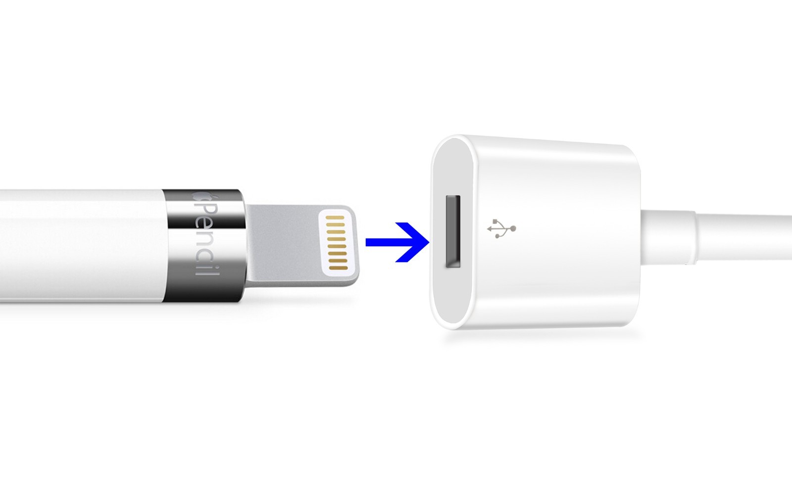 TechMatte Apple Pencil Flexible Charging Adapter for iPad Pro (Cable - 1 Foot)