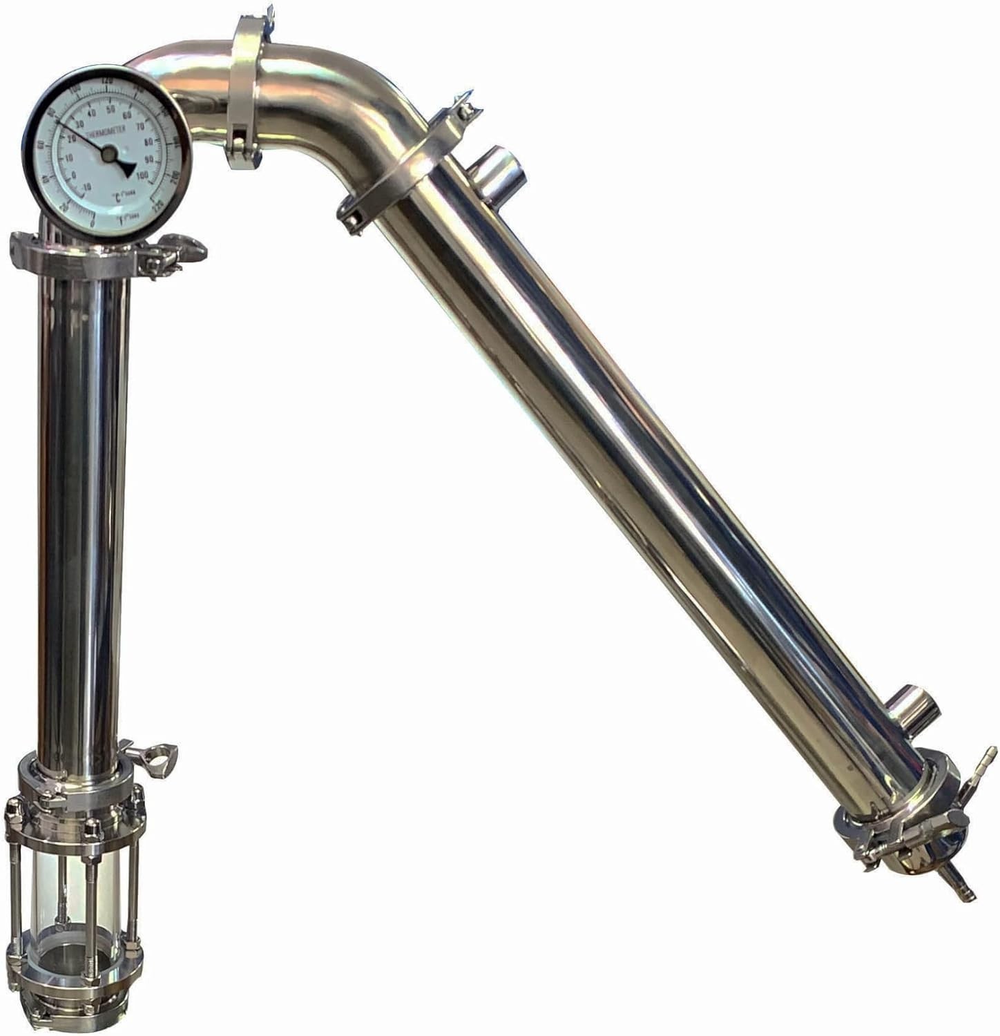 2" Tri Clamp Stainless Moonshine Keg Still w/ Window - 18" shotgun condenser