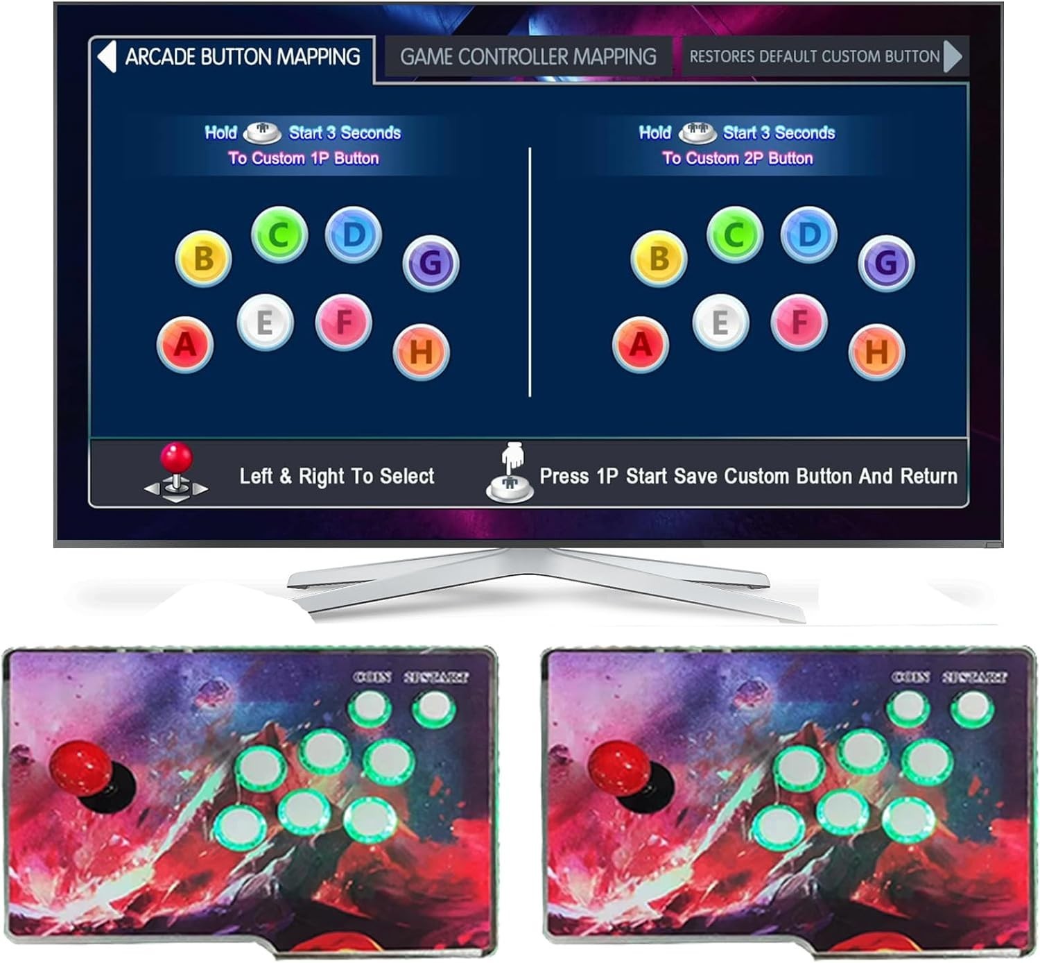 Games in 1 Separate 3D WiFi Arcade Console with 2 Joysticks Full HD Support