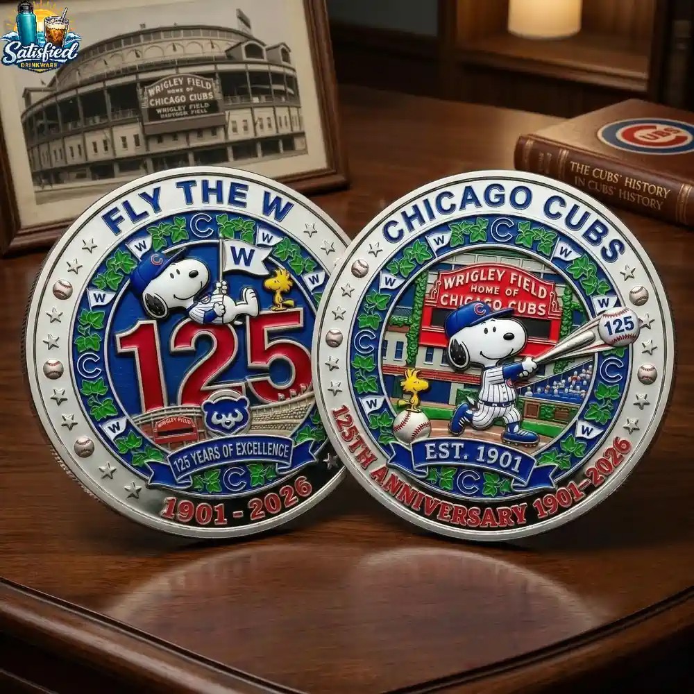 Vintage Snoopy x Chicago Cubs 125th Anniversary Collectible Metal Coins  FL71