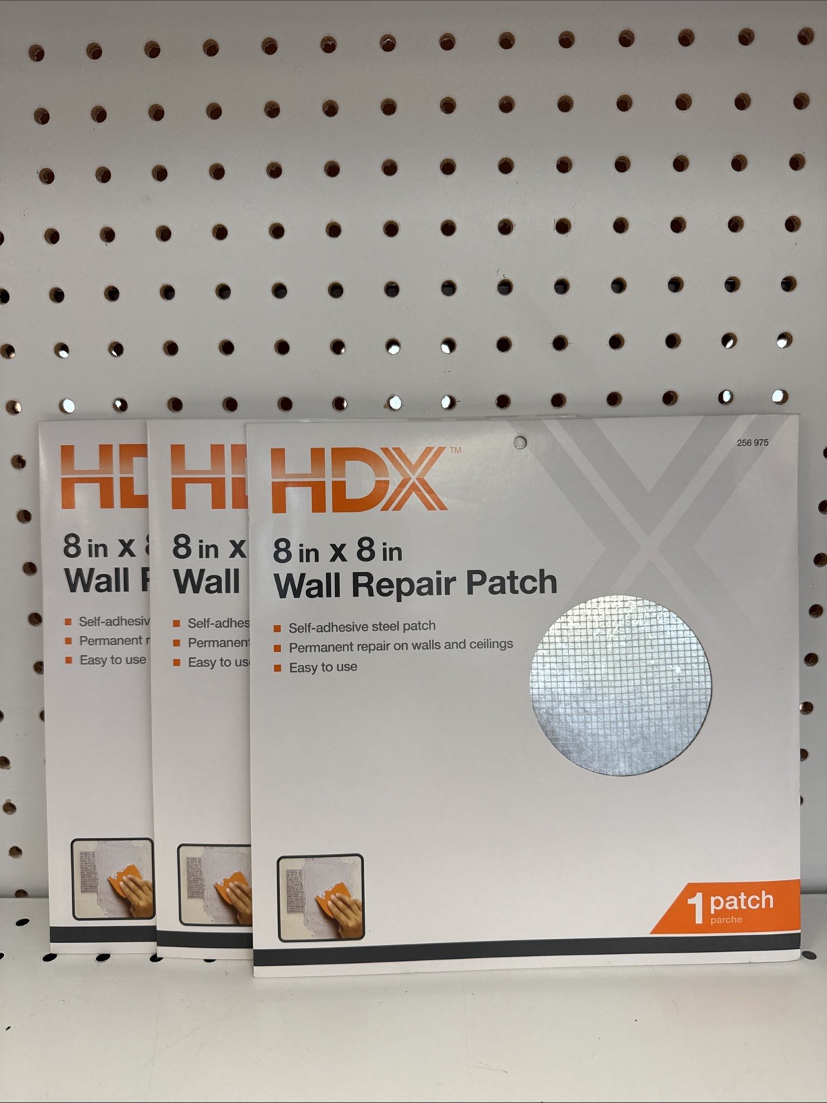 LOT OF 3-HDX Self-Adhesive Wall Repair Patches 8"x8"-