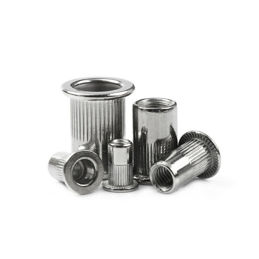 RIVET NUT Flat Head Threaded Insert Aluminum Rivet Nut Rivnut Nutsert Kit 150pcs