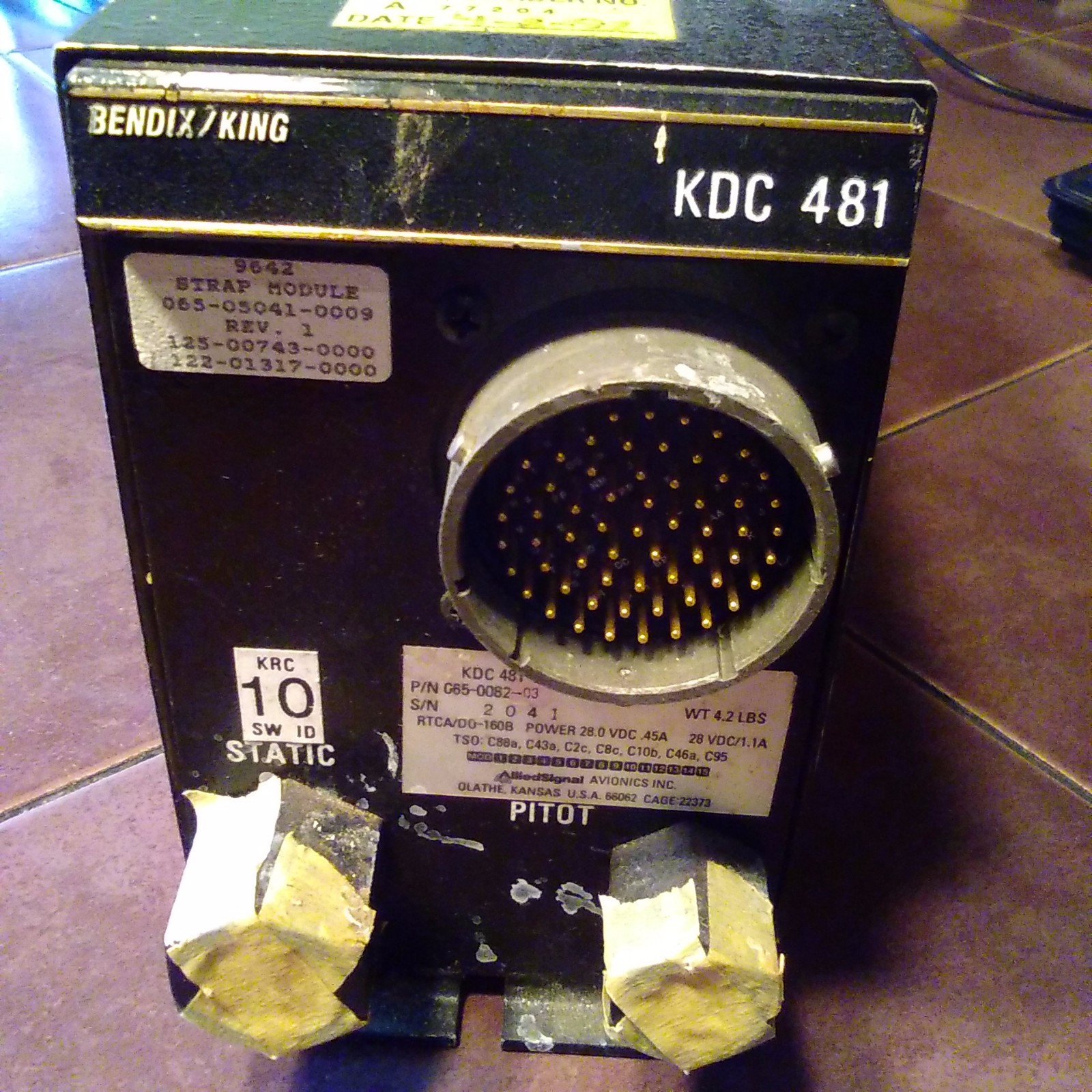 Bendix King KDC 481 Air Data 065-0082-03.    strap module 065-05041-0009