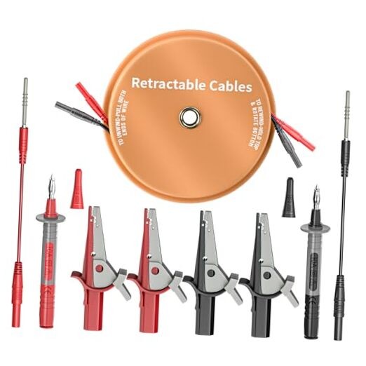 9PCS Multimeter Test Lead Kit, 2 Wire 10ft 18AWG 10ft/3m Banana Plug Leads Kit