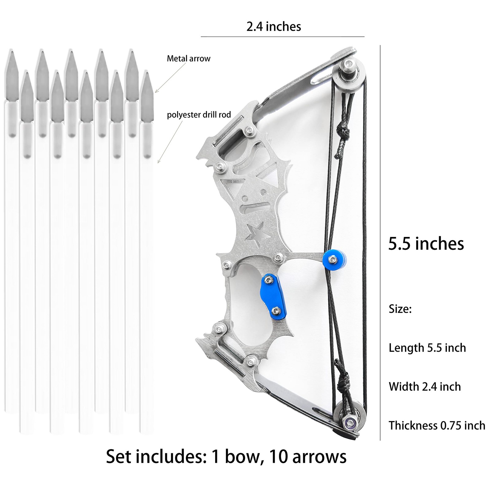Mini Archery Bow Set Right Hand Mini Compound Bow Mini Hunting Bow Metal Mate...