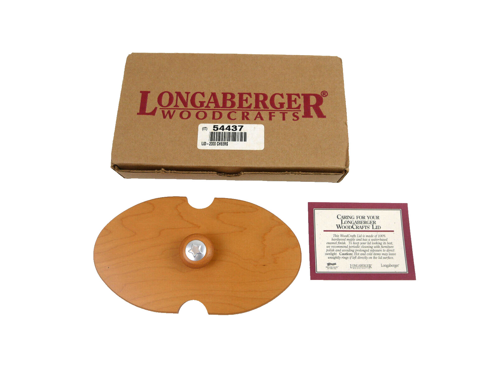 Longaberger Century Celebration Cheers Basket Lid NEW in Box