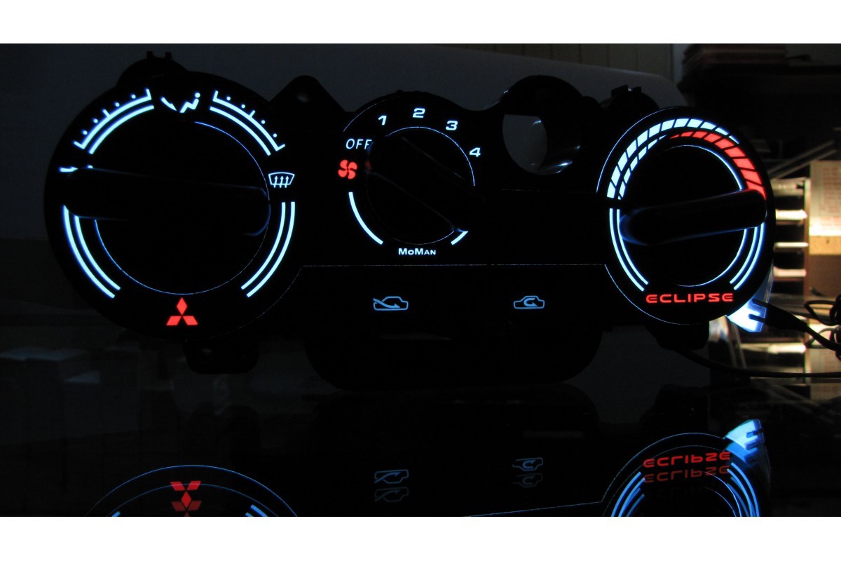 Mitsubishi Eclipse 2G - Heater Control Panel Glow Gauge Plasma Dials Tachoscheib