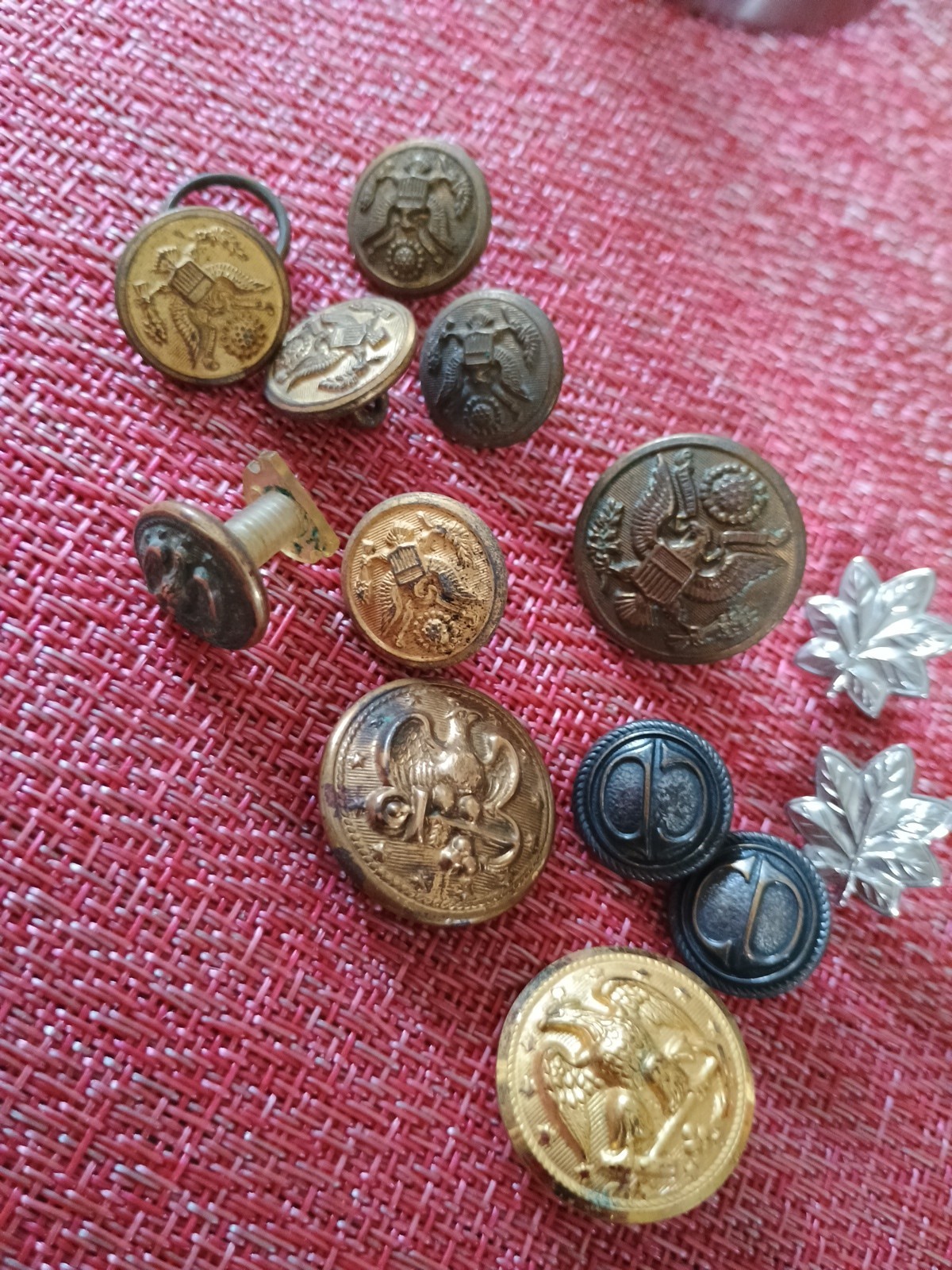 13pc Assorted Vintage Old Military Buttons Tarnished