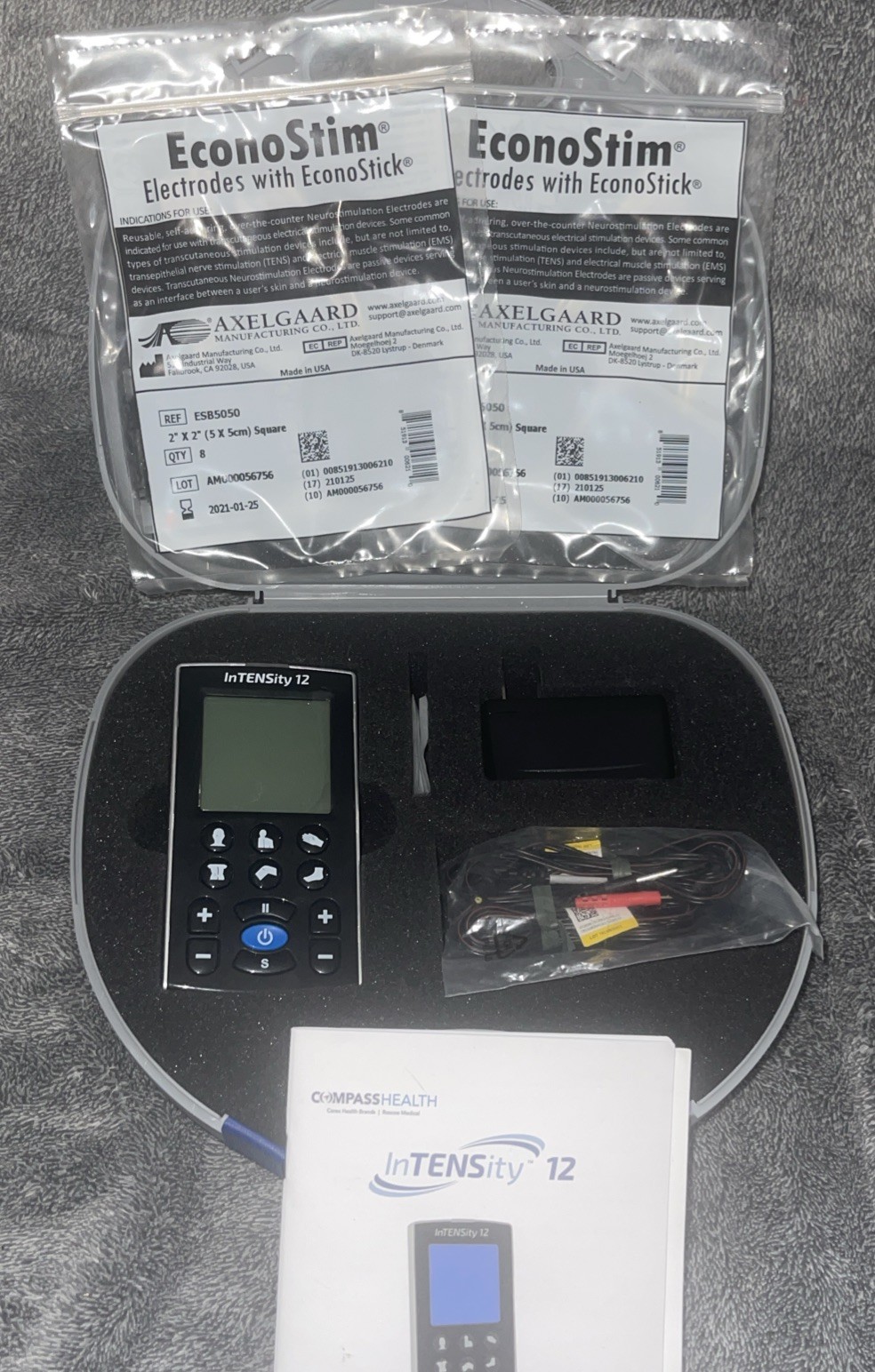 Compass Health InTENSity 12 TENS Unit by Richmar Kit w/ 2 new sealed pads packs