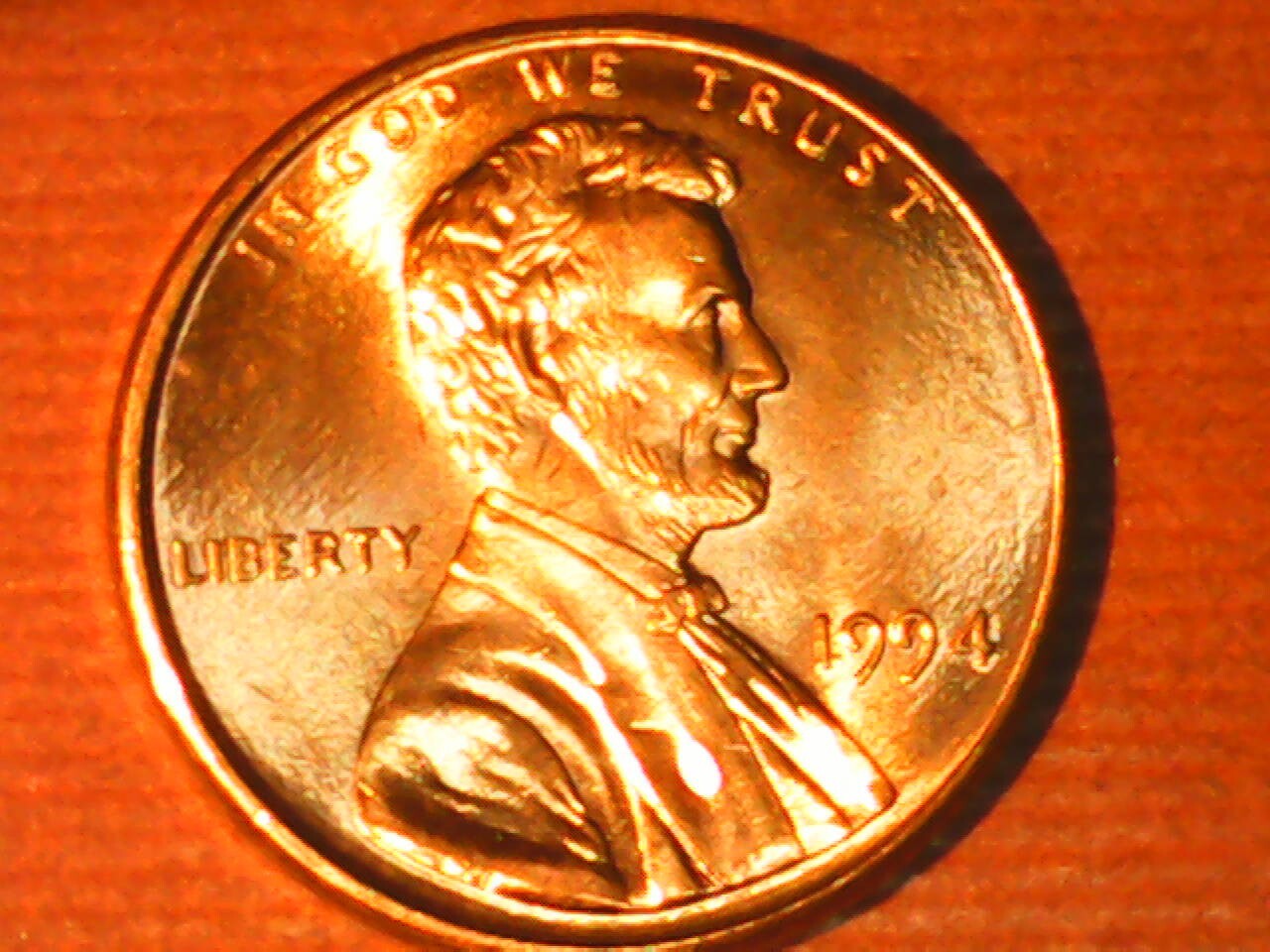 1994 Penny Die Chip Obverse on Date