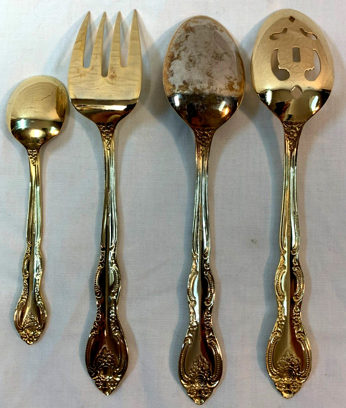 62 Piece Set of INTERNATIONAL SILVER San Marcos Gold Electroplated Flatware