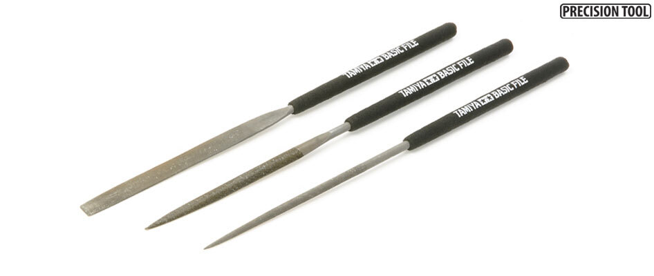 Tamiya Models Basic Files Set - Round, Semi-Circular & Flat (Smooth Double-Cut)