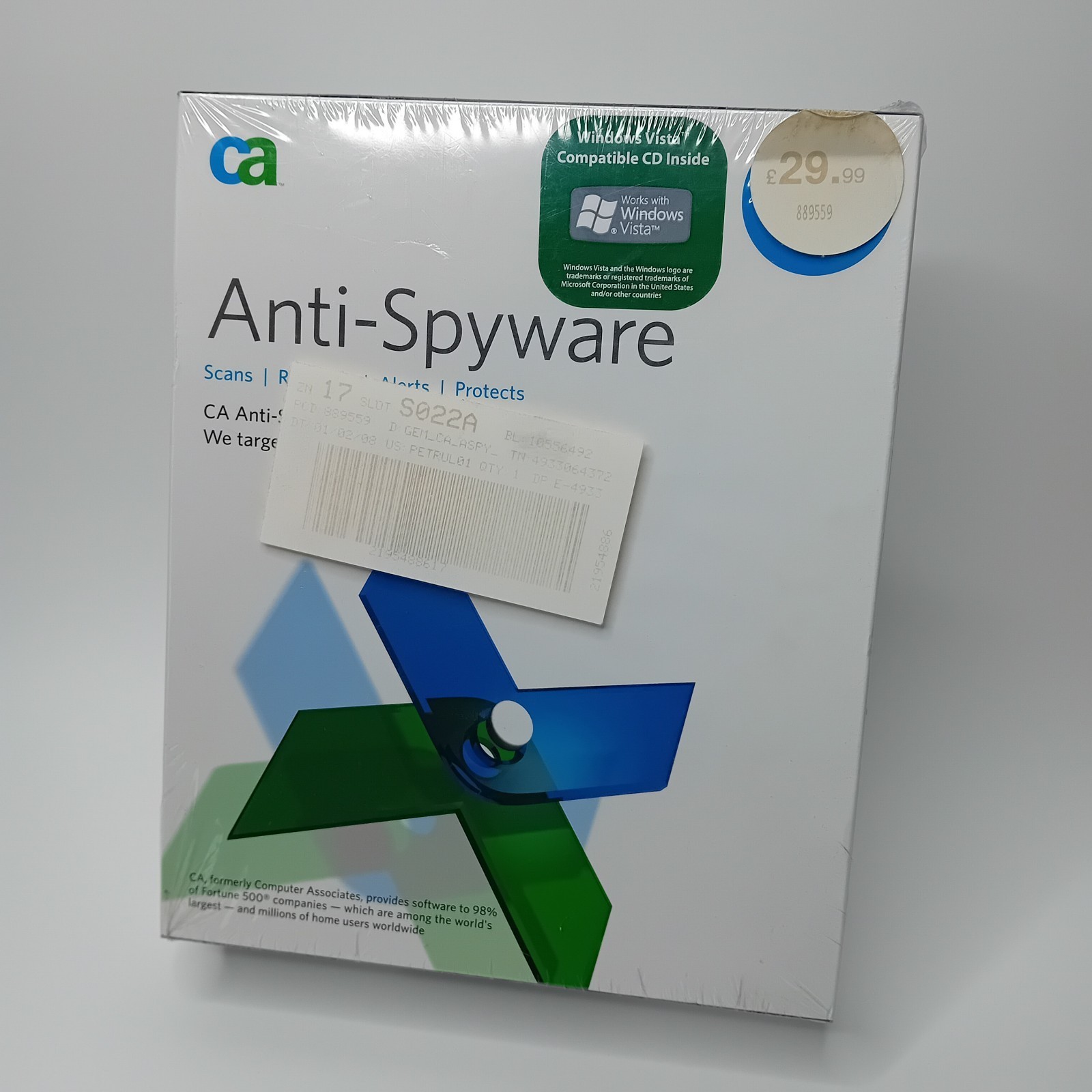 CA ANTI-SPYWARE 2007 SOFTWARE - NEW RARE RETRO VISTA PC SOFTWARE NEW SEALED
