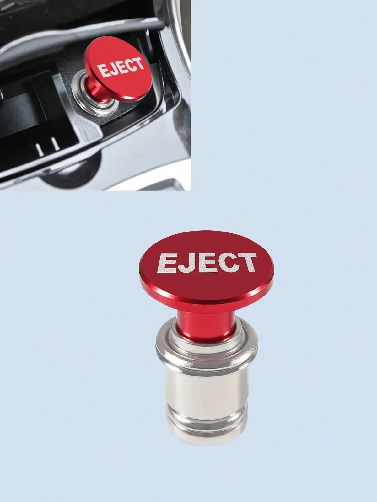 Universal 12V Car Pop Up Cigarette Lighter Socket Aluminium Alloy Eject Button