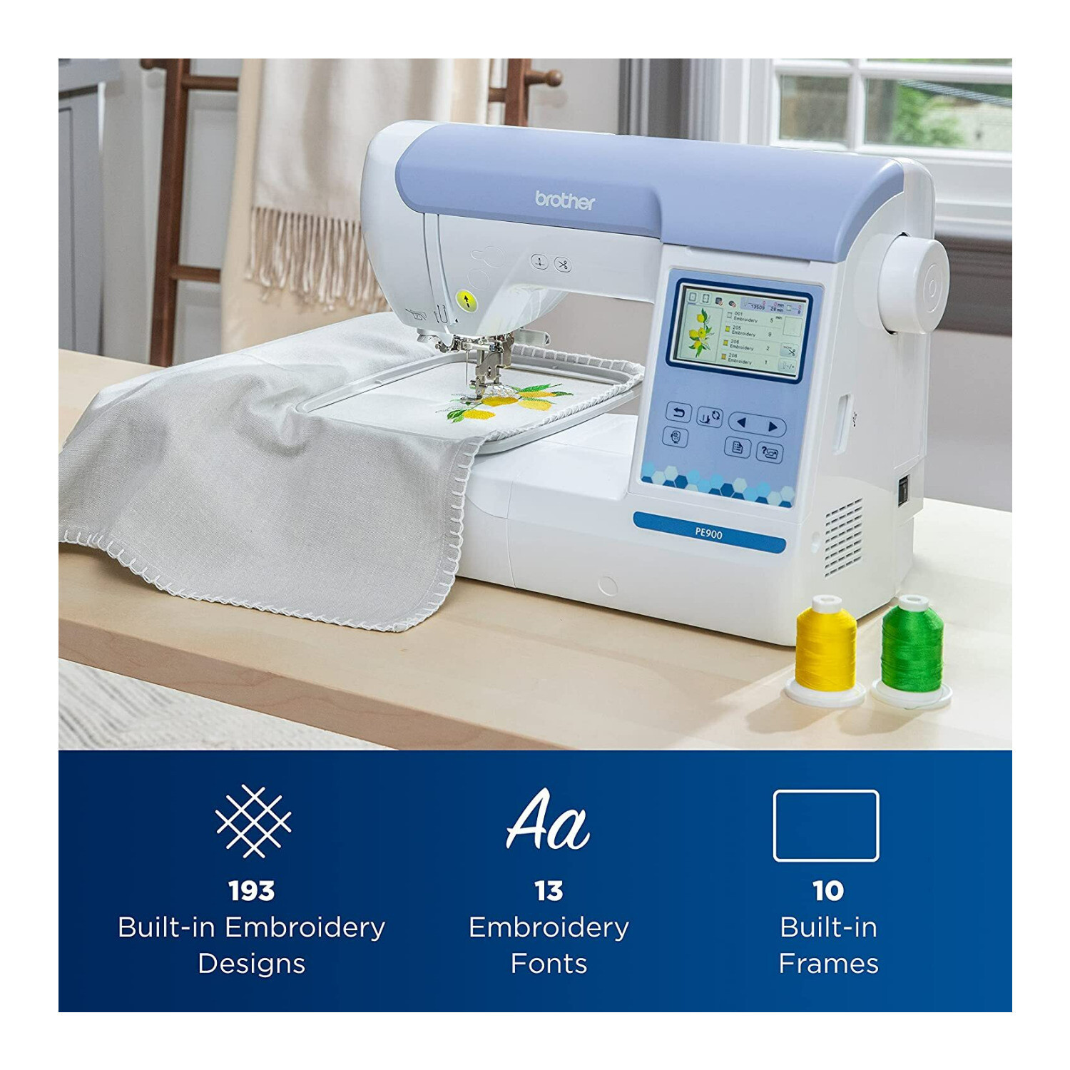 Brother Elite PE900 Large Embroidery Machine with Wireless LAN Bundle (5 Items)