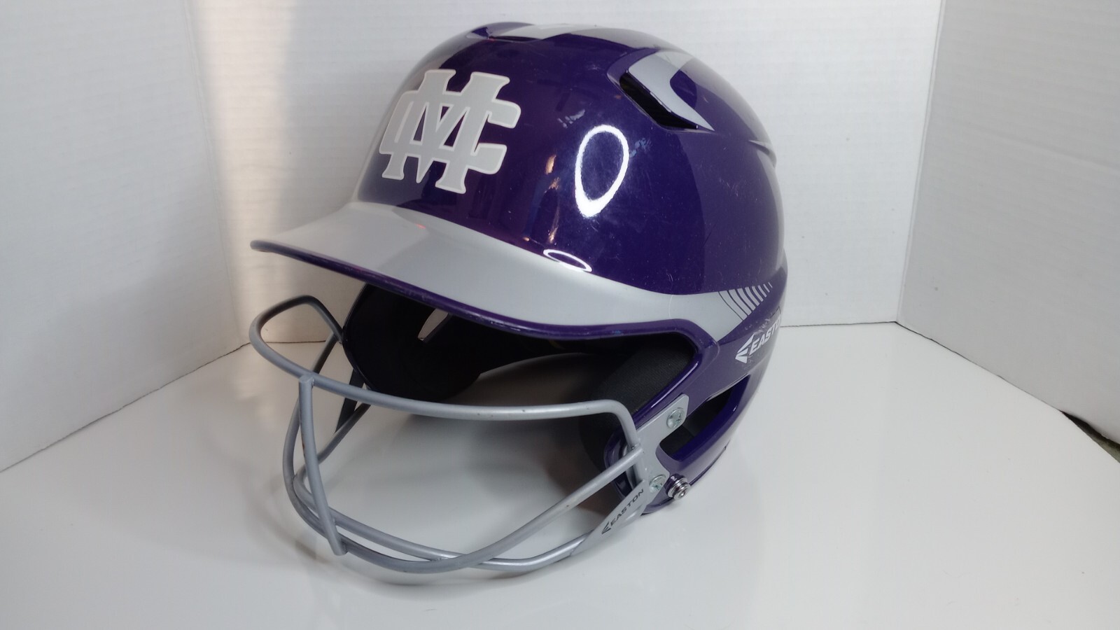 Easton Z5 Helmet 2 Tone Purple and White Size 6 7/8 - 7 5/8 With Face Guard