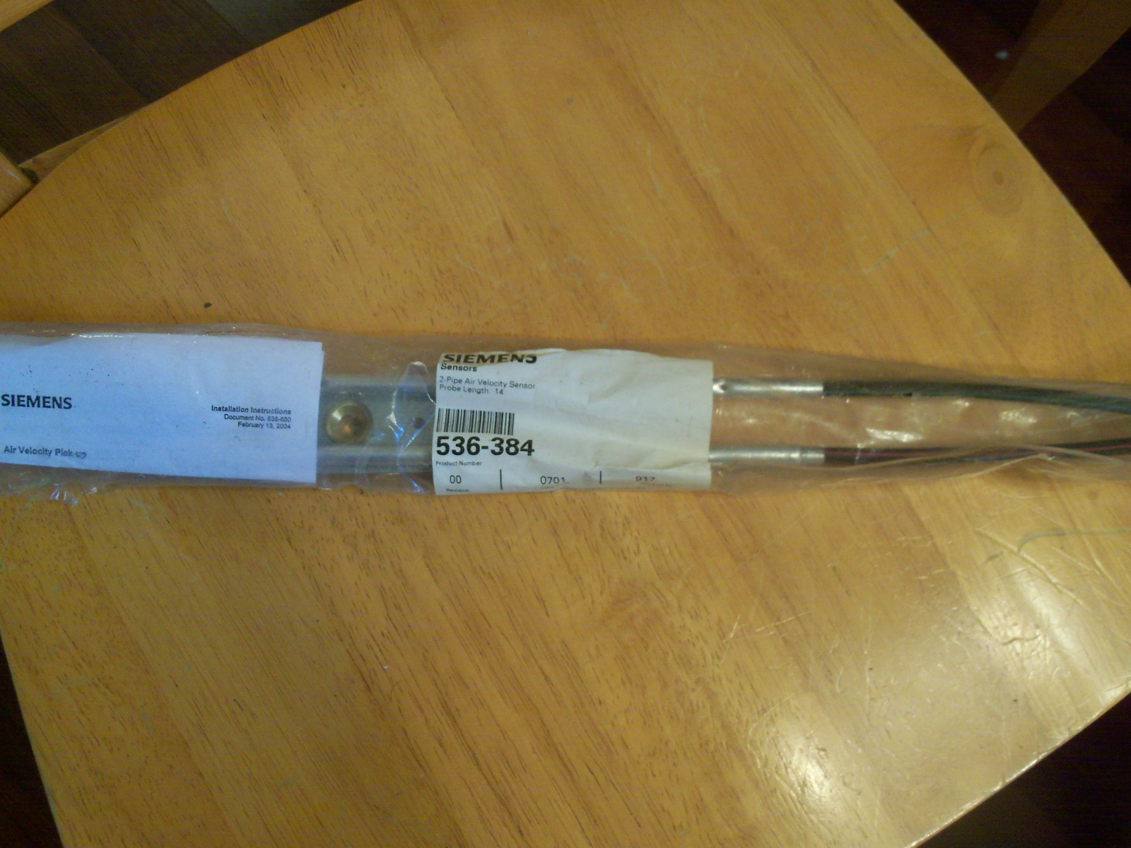 SIEMENS SENSORS 536-384 2-PIPE AIR VELOCITY SENSOR - NEW - FREE SHIPPING