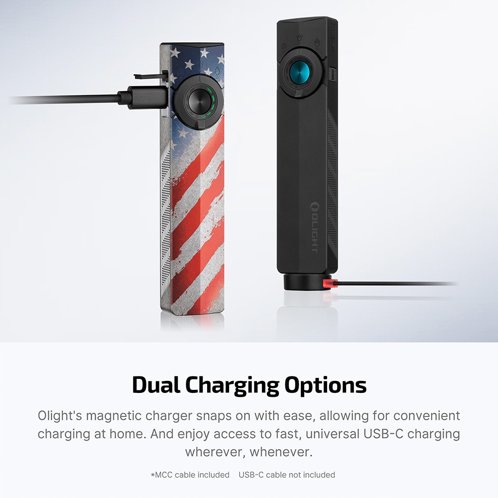 Olight ArkPro Class 3R & Baton 4 Pro Stars & Stripes Edition CW Flashlights