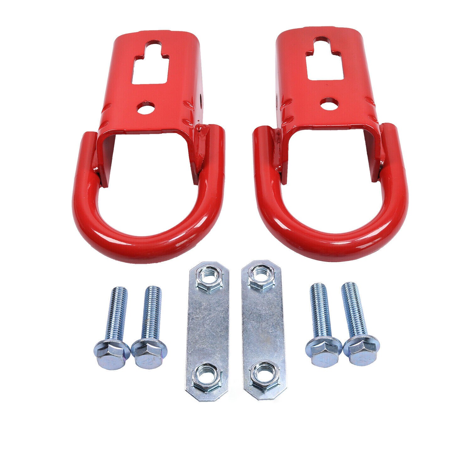 Red Pair Of Tow Hooks For 2004-2024 Ford F-150 F150 Front LH & RH #FL3Z17N808A