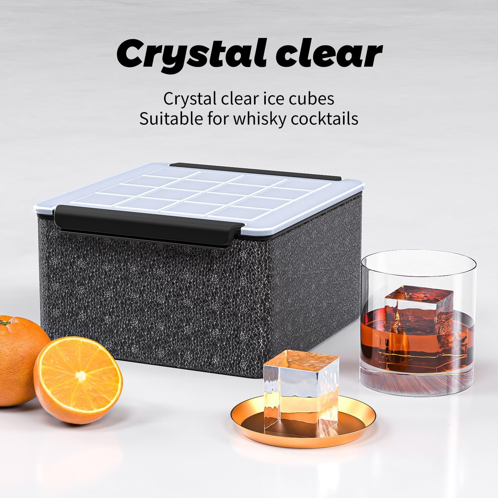 Upgrade 1.68" Clear Ice Cube Maker Molds for Whiskey,Crystal Clear Ice Molds,...