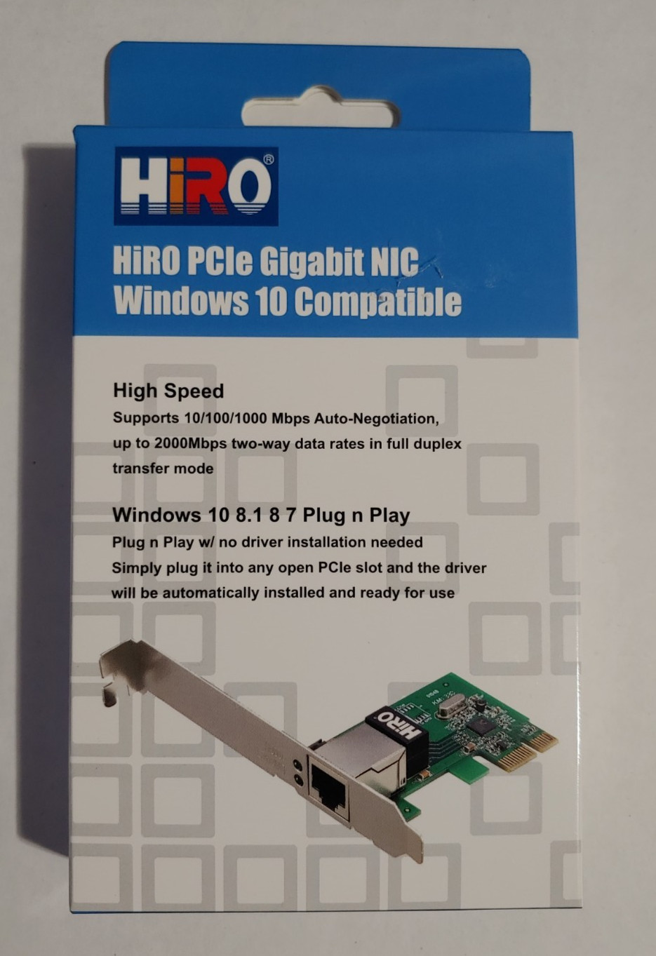 HiRO H50218 1000M PCI Express PCIe PCI-E x1 Gigabit Ethernet Card Win 11 10 (R)