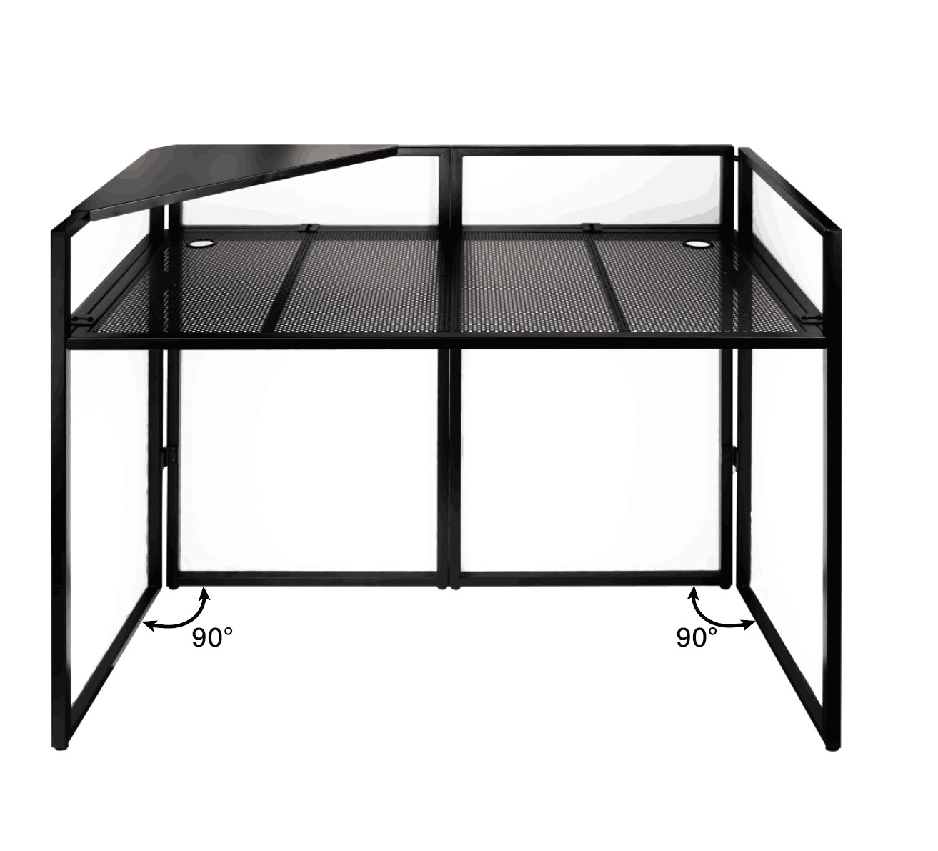 proreck DJ Facade Booth With Table Panel 24x48'' Black Metal Frame Foldable