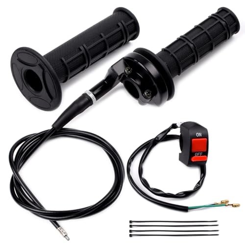 7/8 22mm Twist Throttle Accelerator Soft Rubber Handle Grips,mini Bike Black