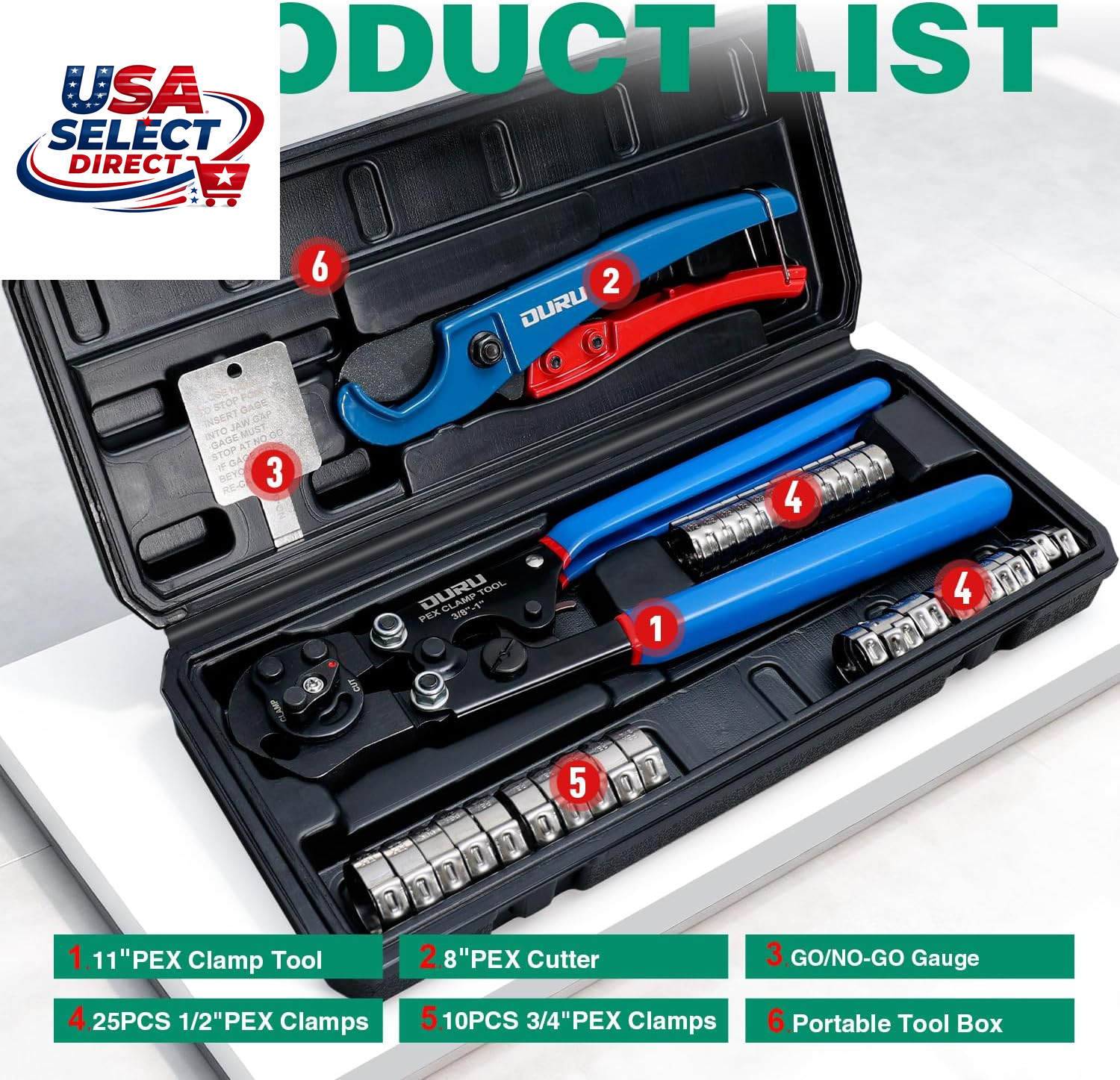 2 in 1 Ratchet Pex Crimping Tool Cinch and Remove Combo Function Pex Pipe Crimp