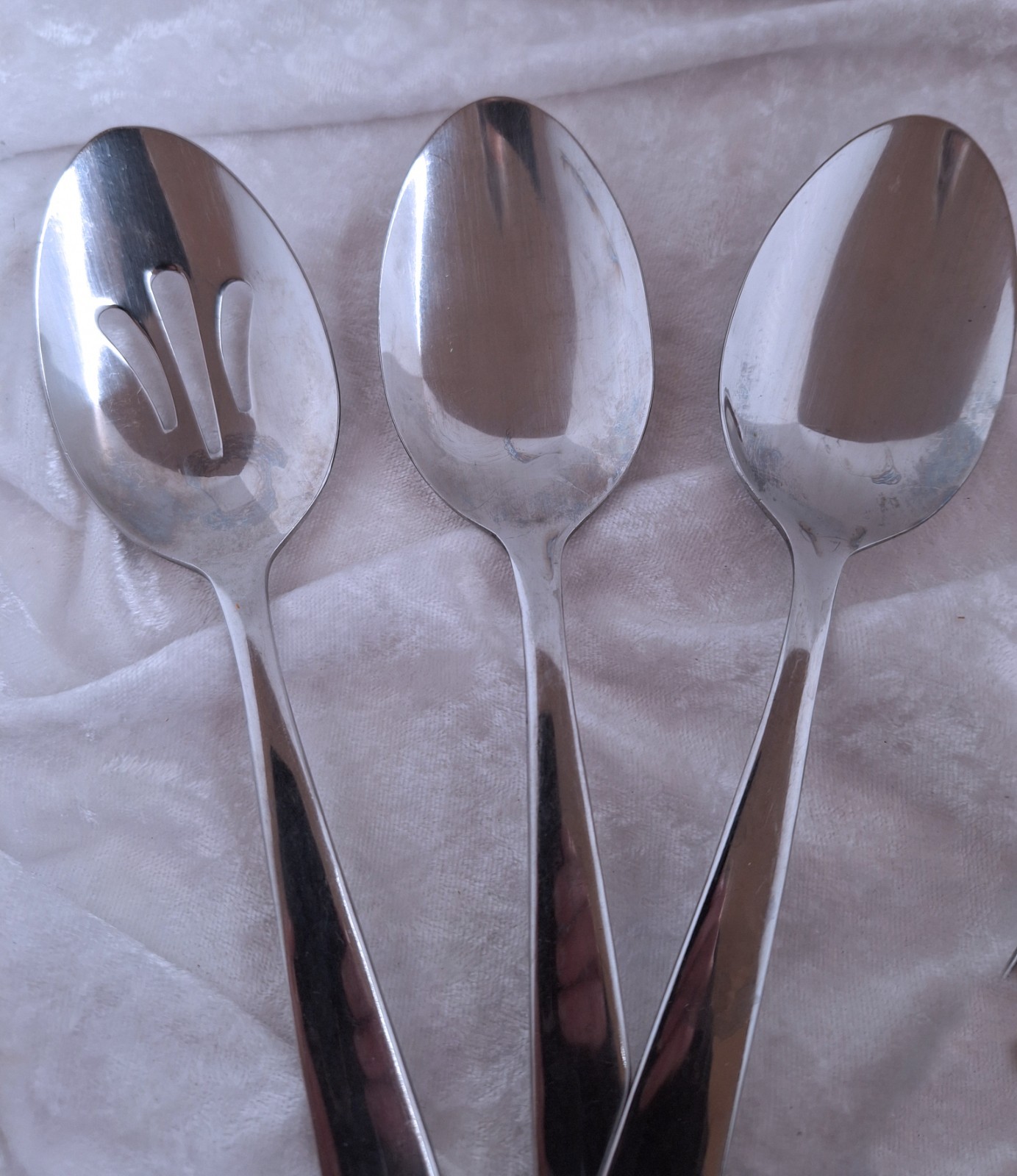 4pc Farberware Coriander Mirror Bands Stainless - Serving Spoons Regular/Slotted