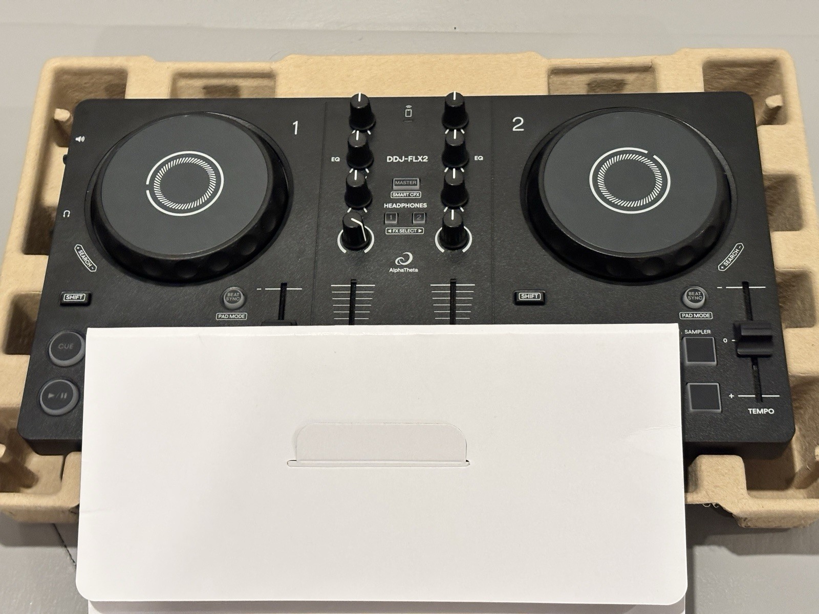 AlphaTheta DDJ-FLX2 2-Deck 2-Channel DJ Controller, USB-C, Portable, Black